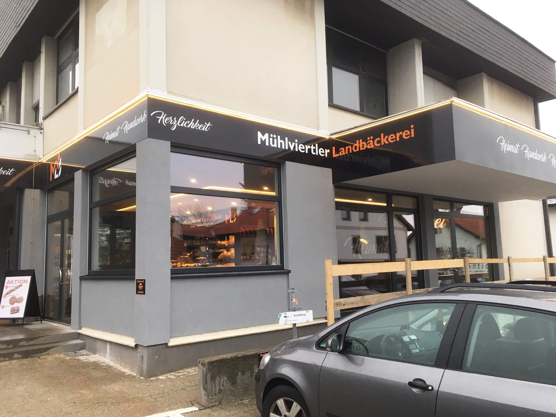 Alu-Fenster und Türen für Bäckerei