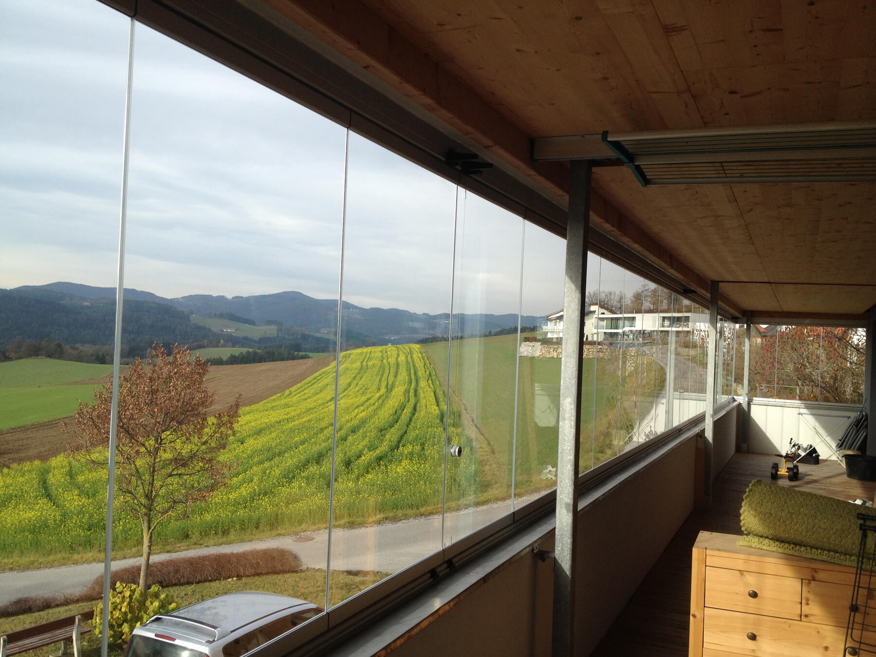 Faltschiebefenster mehrteilig für Balkon