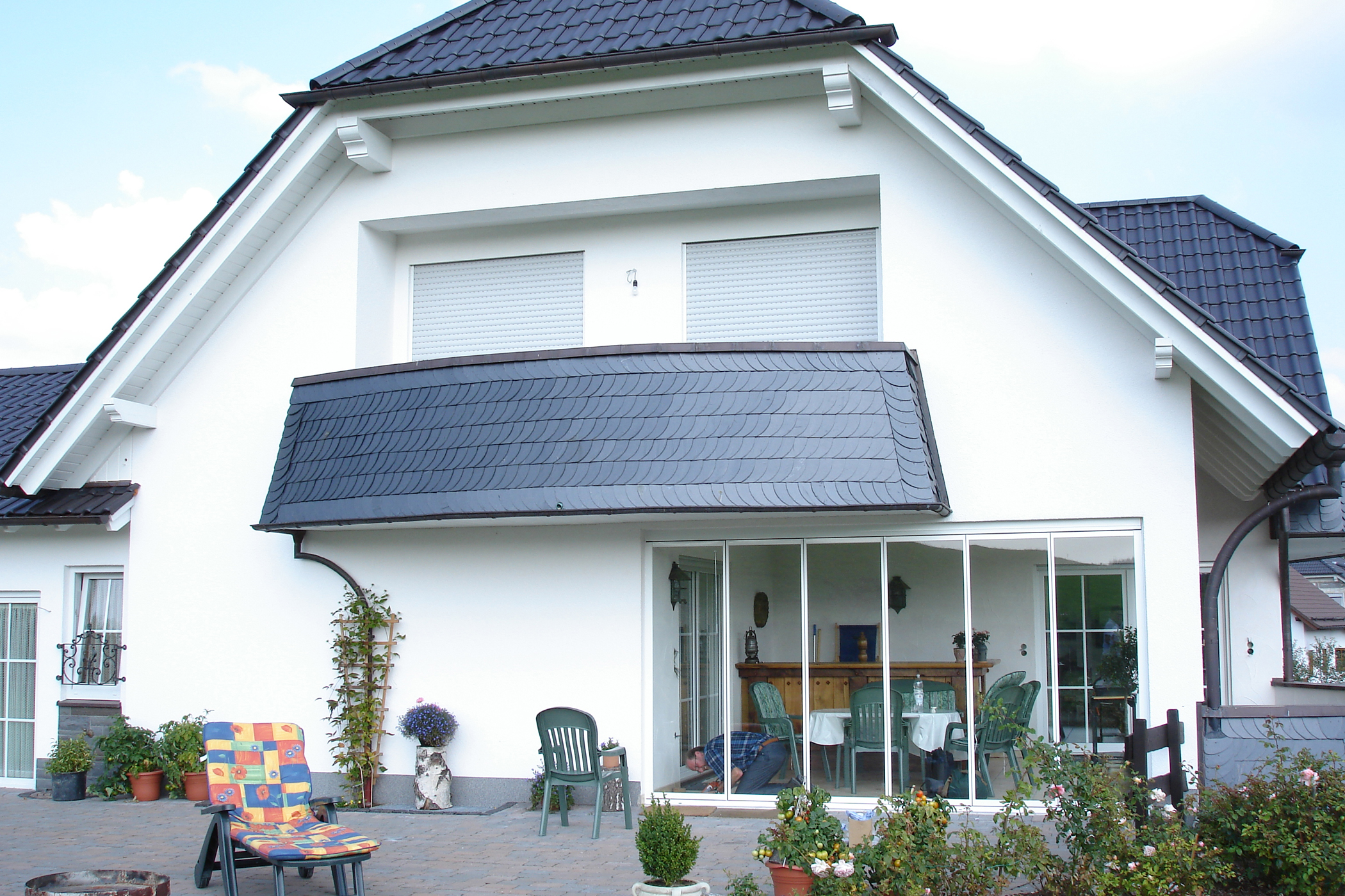 Faltschiebetüren Terrasse Windschutzideen