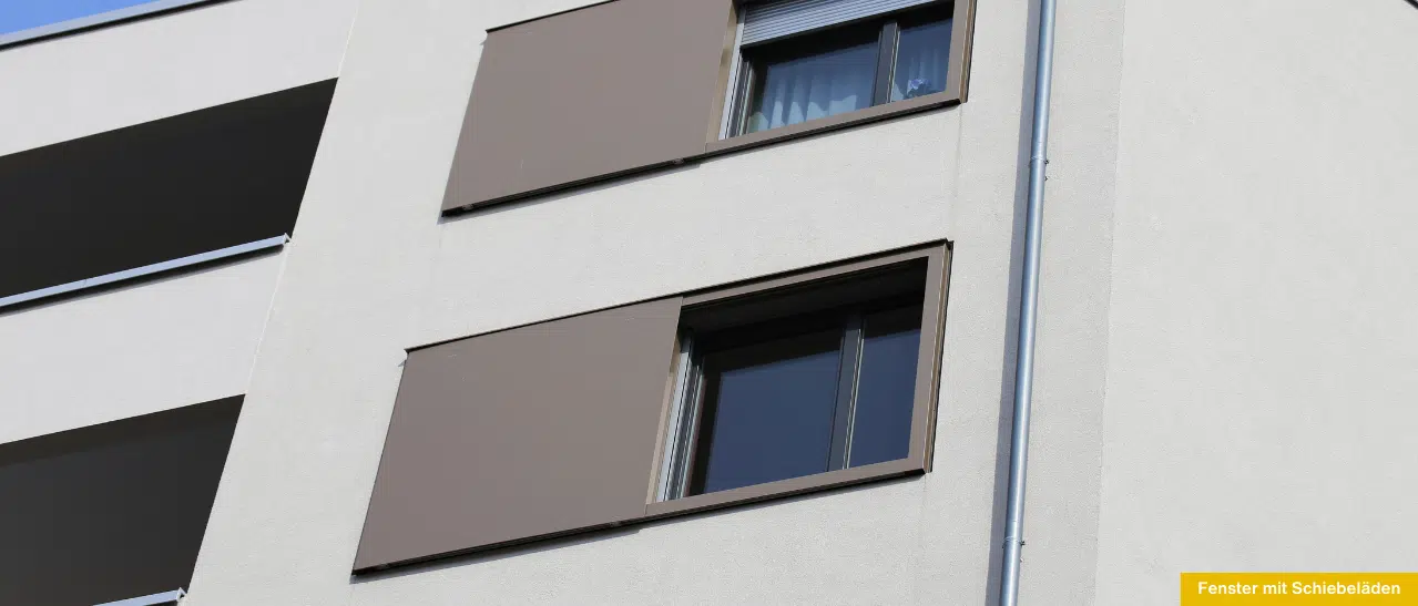 Fenster mit Schiebeläden aus Aluminium bieten Schutz und Designvielfalt für Fenster oder Terrassentüren, leicht nach links oder rechts verschiebbar.