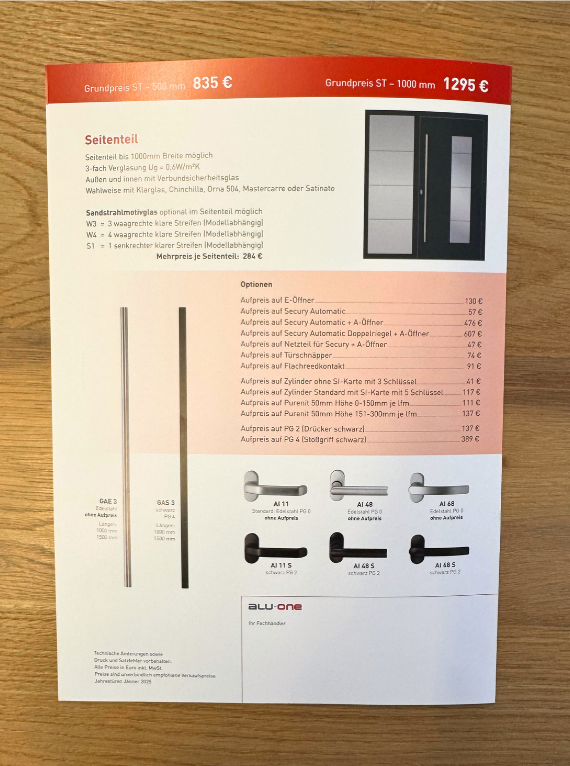 Jahrestüren Alu-One