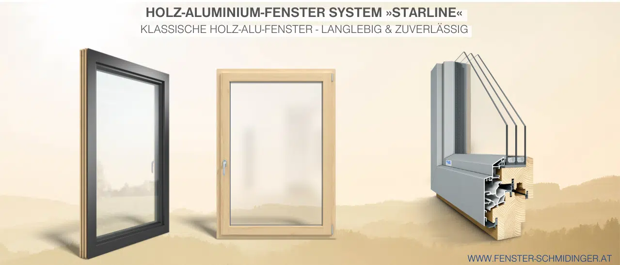 Schnitt des Holz-Aluminium-Fenster Systems Starline