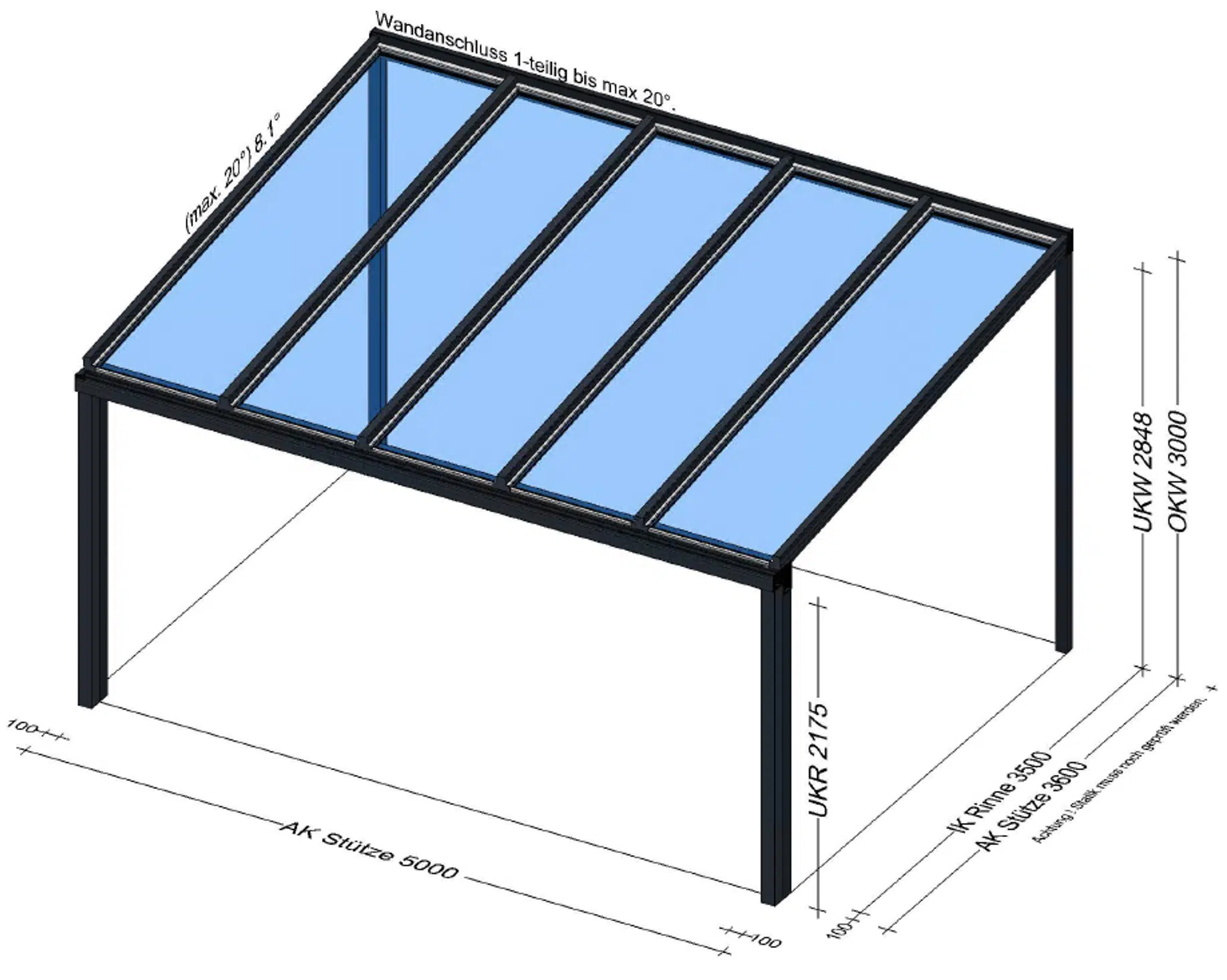 Terrassenüberdachung Alu Glas in Alkoven - OÖ