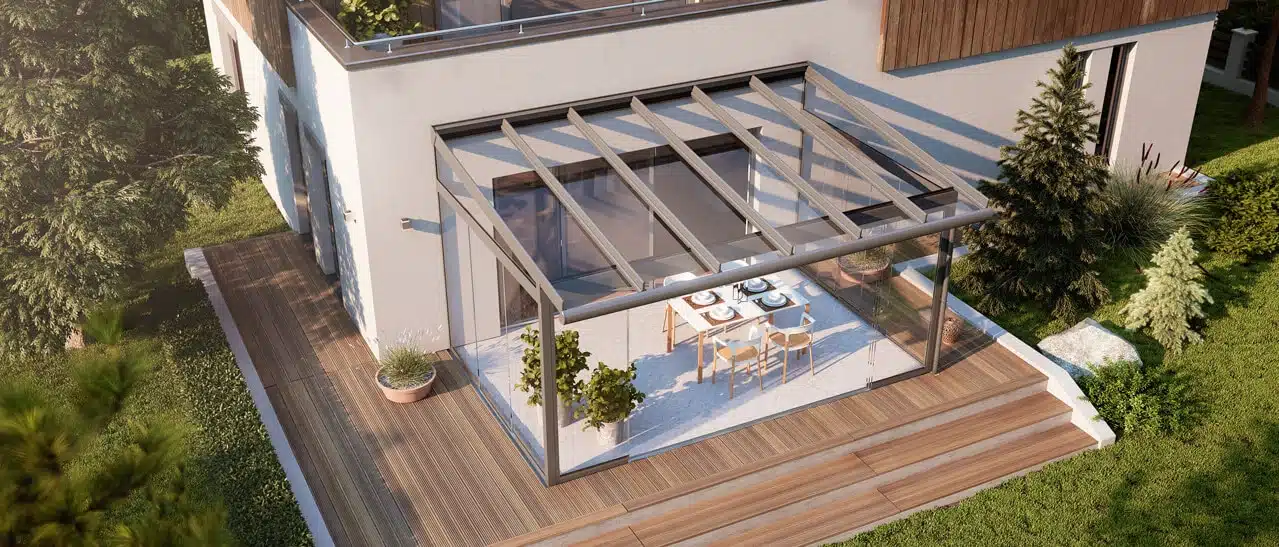 Terrassenüberdachung erweitern mit Glas