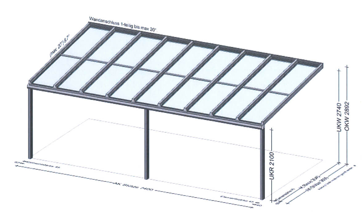 Terrassenüberdachung Pultdach