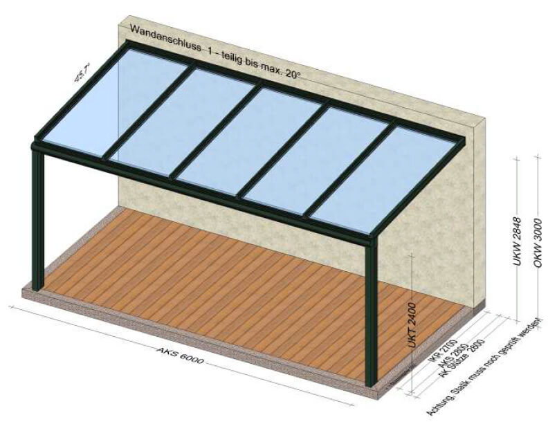 Terrassenüberdachung 6x2,8m