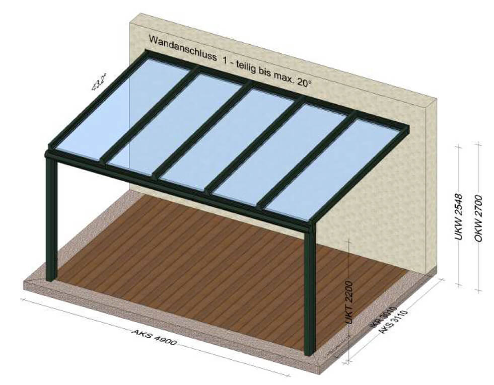 Überdachung auf Terrasse