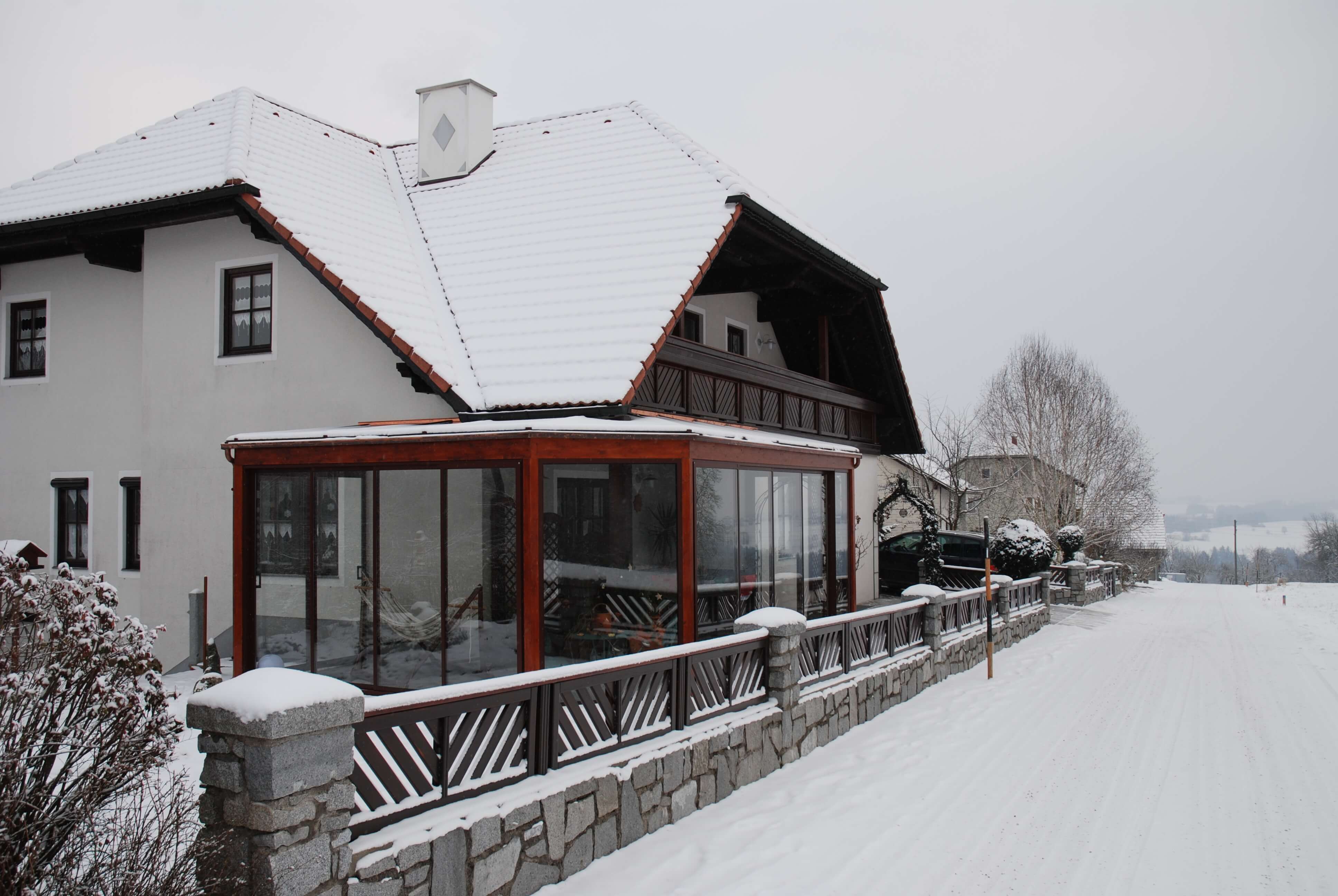 Wintergarten mit Dachverglasung aus Verbundsicherheitsgläsern